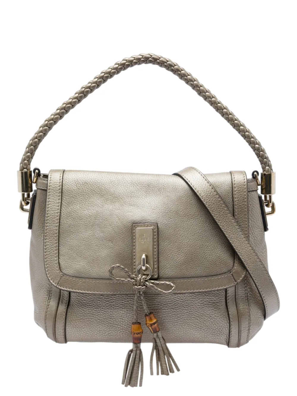 Gucci Pre-Owned 2016-2026 Calfskin Bella Flap satchel - Oro