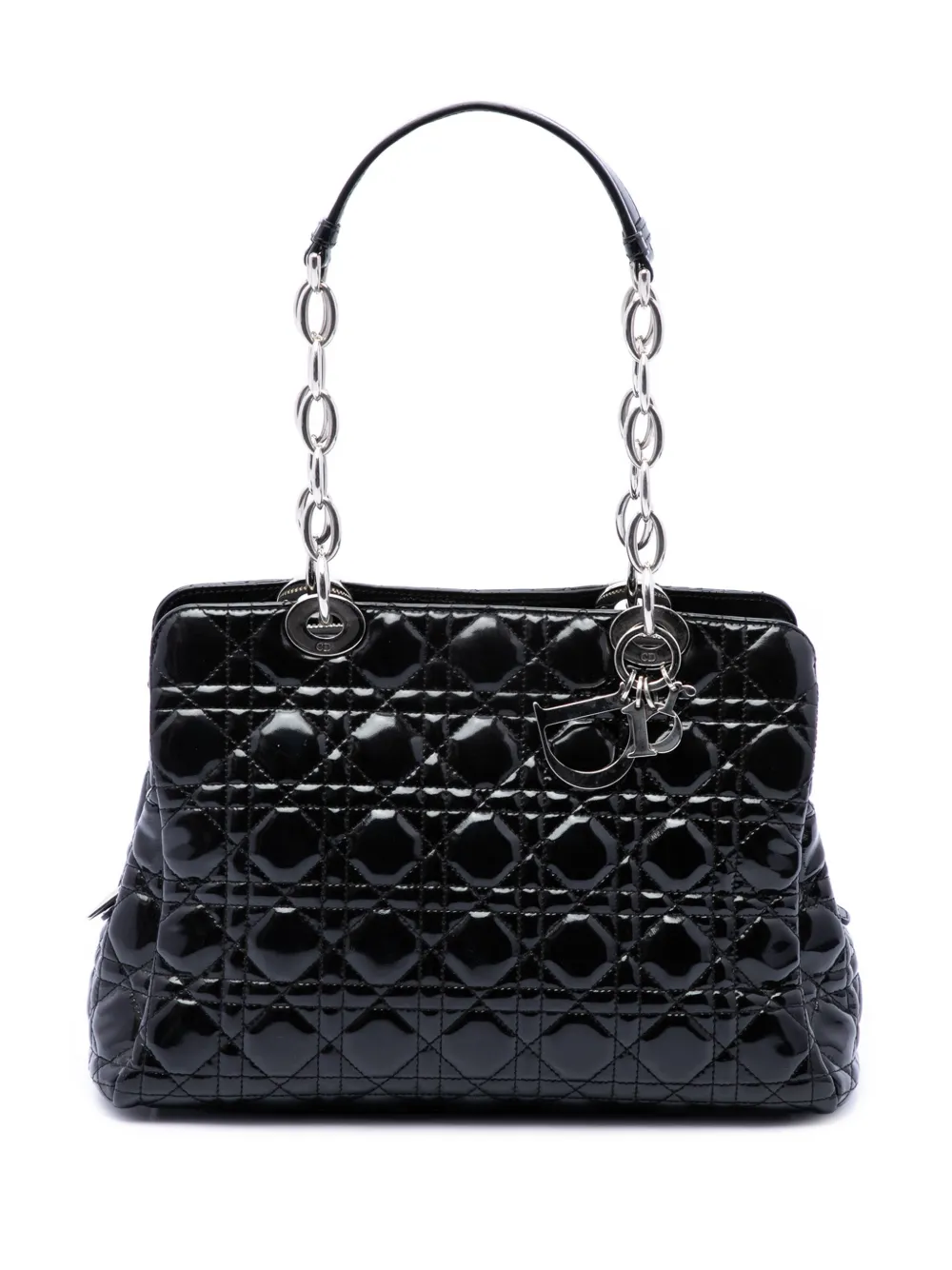 Christian Dior Pre-Owned 2013 Medium Patent Cannage Lady Dior Soft Shopping tote bag - Schwarz