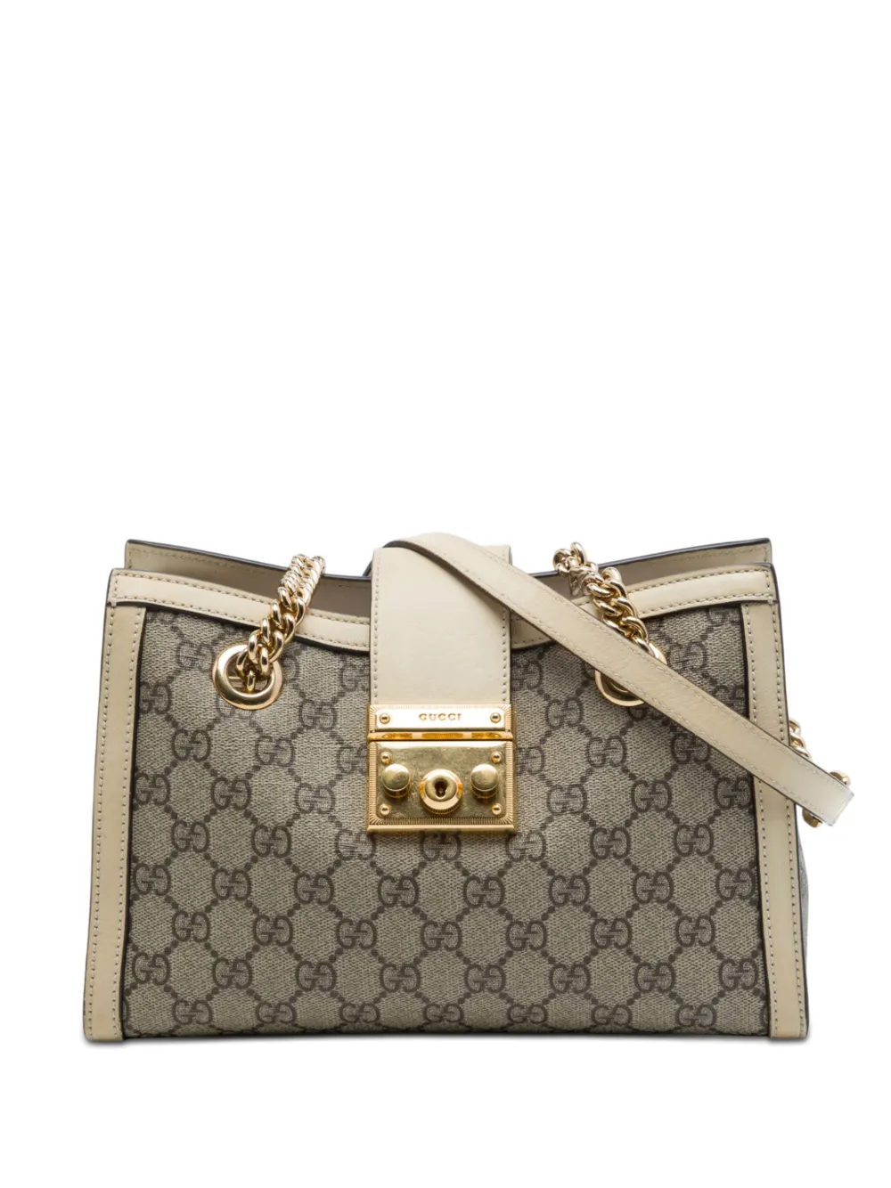 Gucci Pre-Owned 2016-2026 Small GG Supreme Padlock tote bag - Toni neutri
