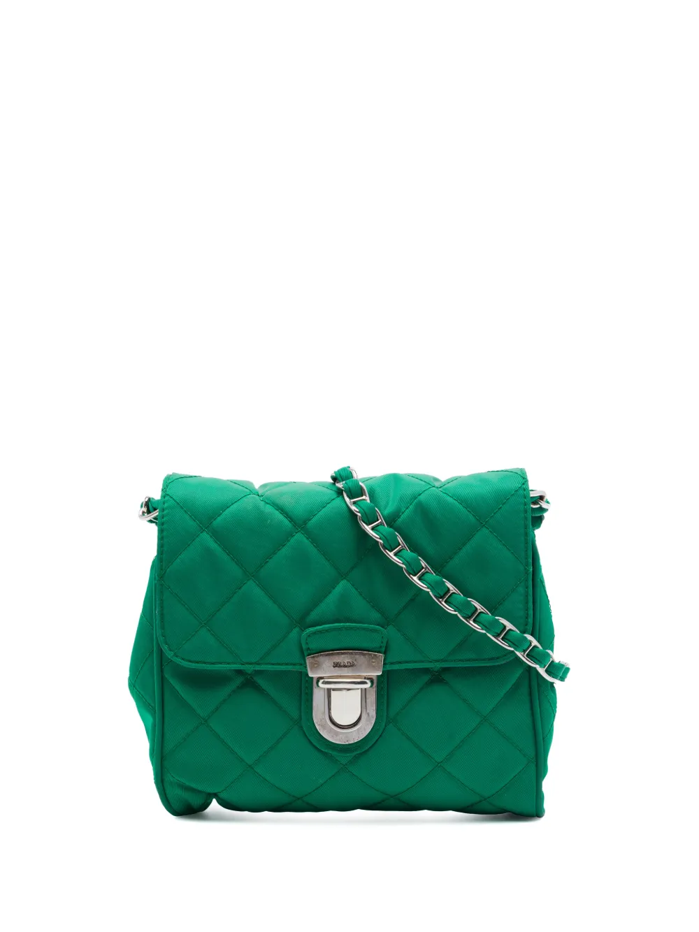 Prada Pre-Owned 2010-2026 Impuntu Tessuto Chain crossbody bag - Verde