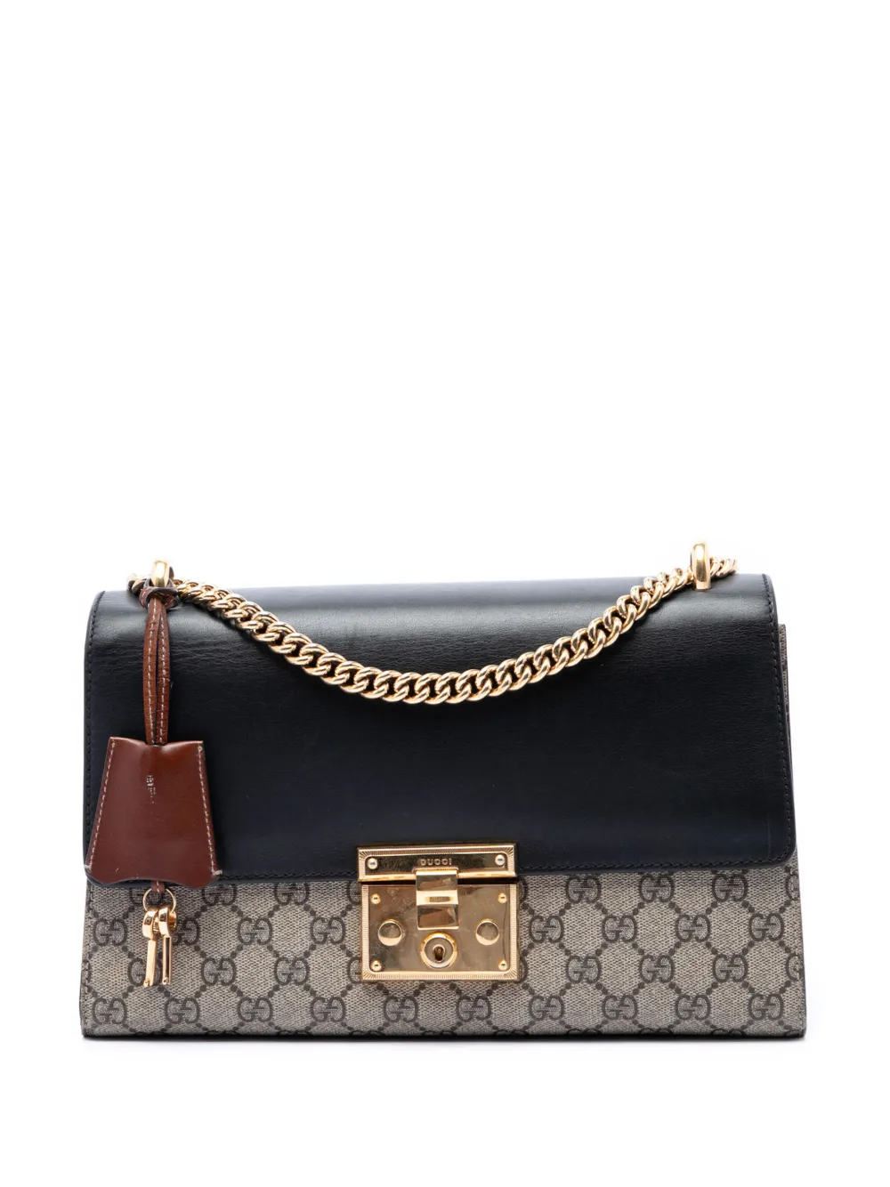 Gucci Pre-Owned 2016-2026 Medium GG Supreme Padlock shoulder bag - Nero