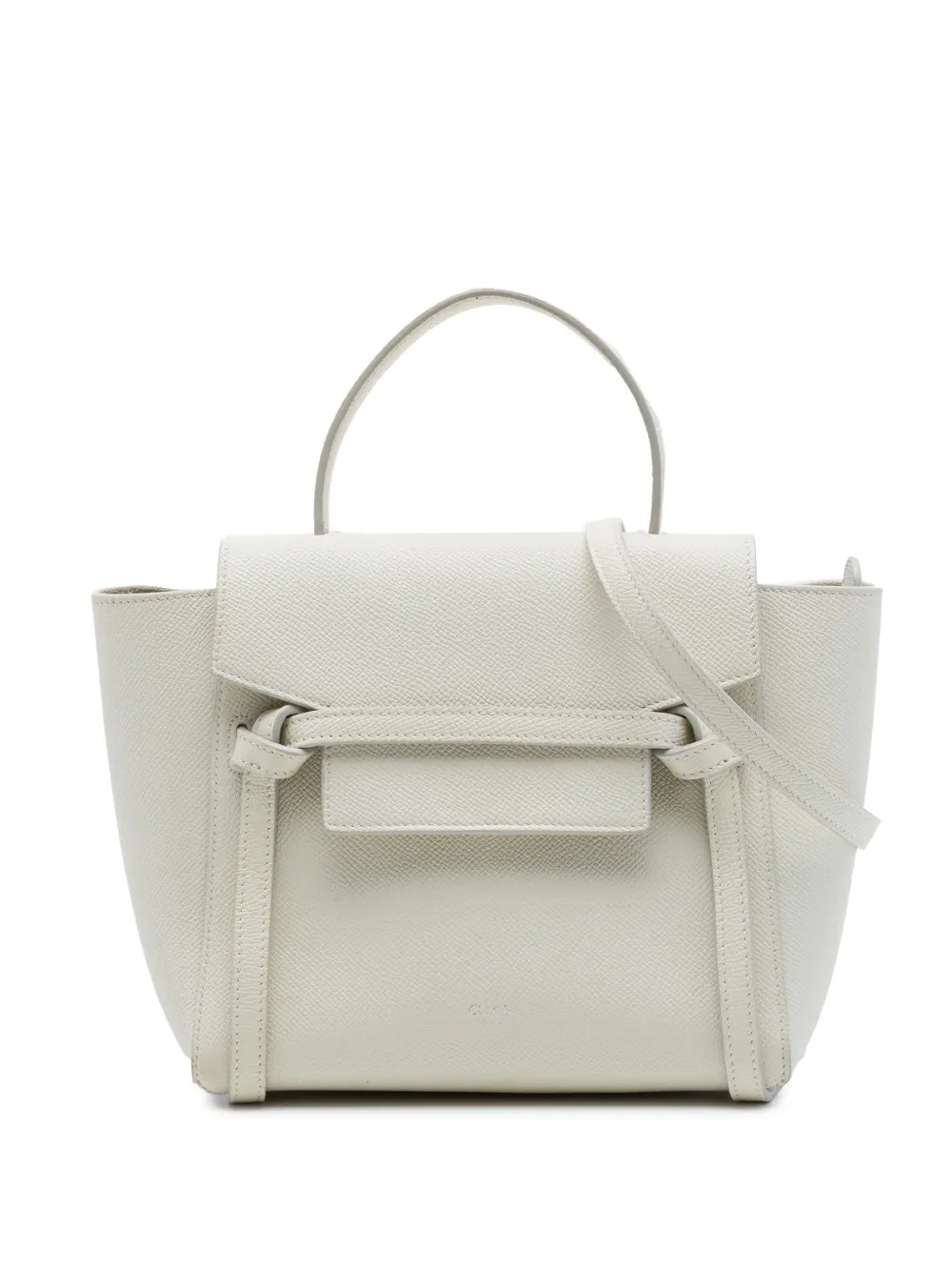 Celine Pre-Owned 2018 Nano Grained Calfskin Belt Bag satchel - Bianco