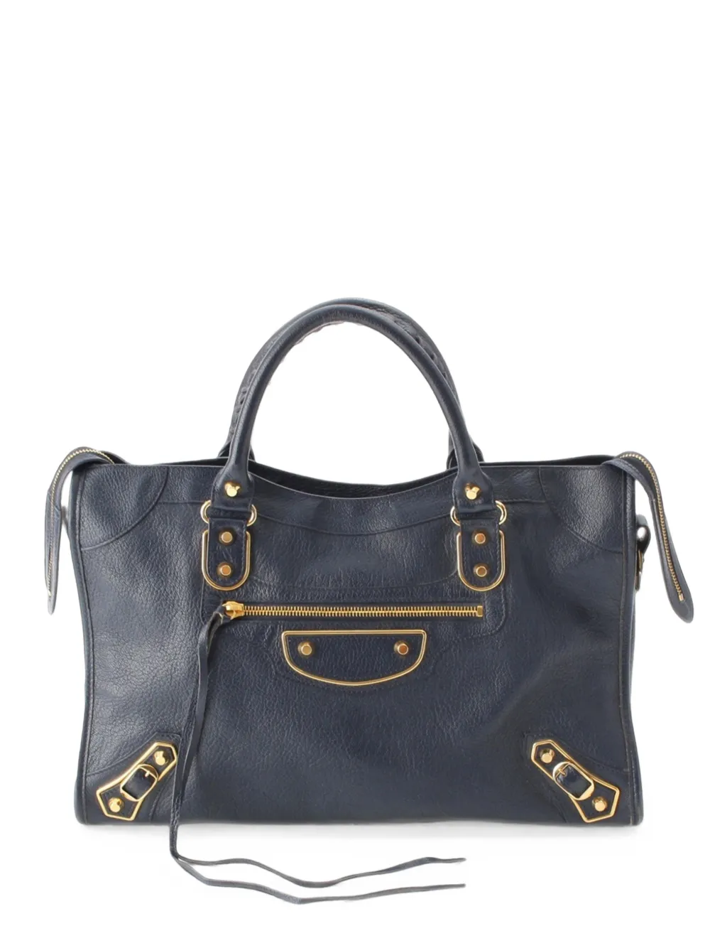 Balenciaga Pre-Owned 2005-2026 Goatskin Motocross Classic Metallic Edge City satchel - Blau