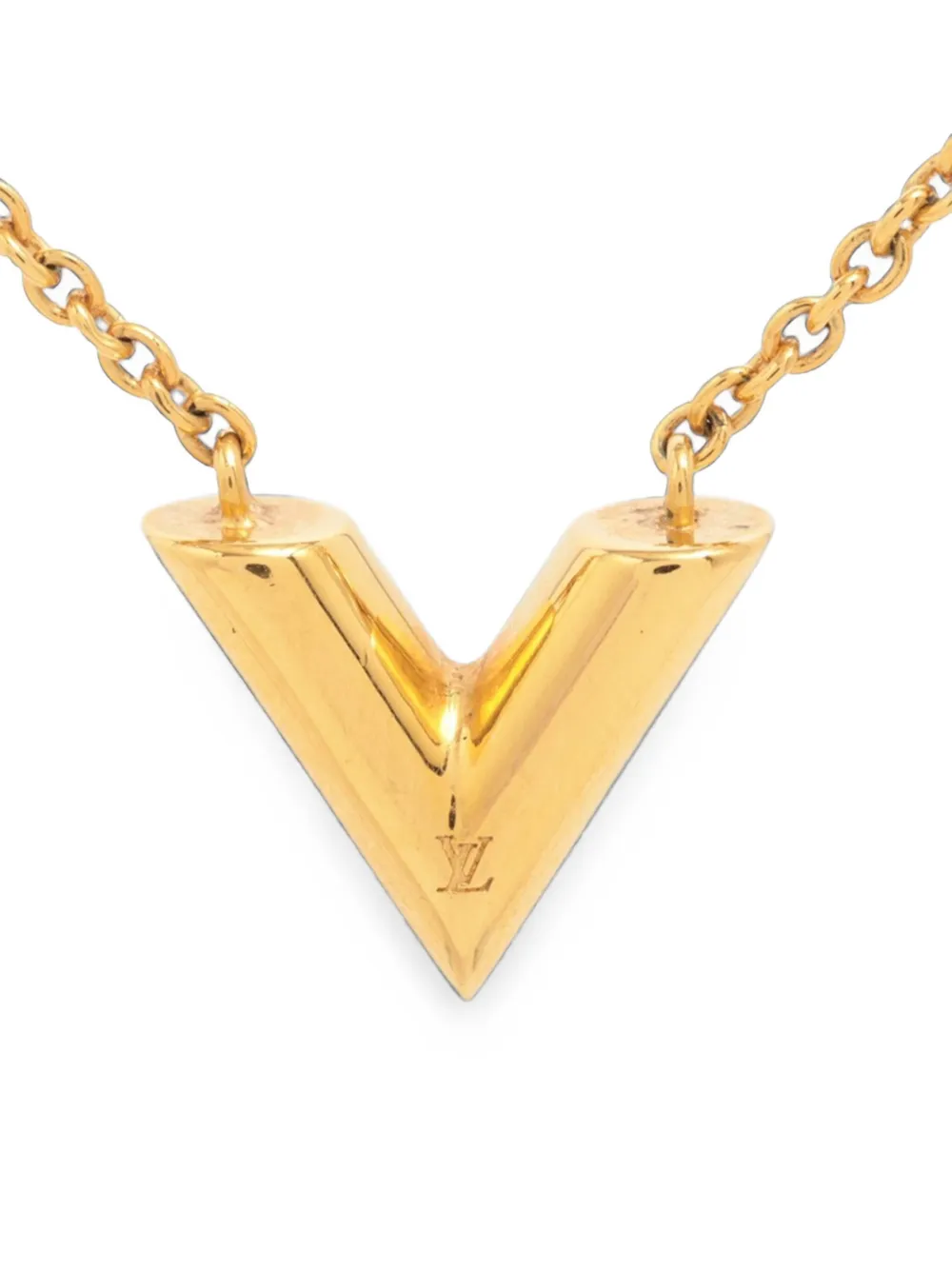 Louis Vuitton Pre-Owned 2019 vergoldete Essential Halskette mit V-Anhänger