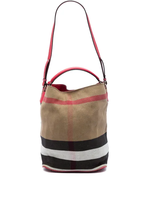 Burberry Pre-Owned 2000-2017 Medium Mega Check Canvas Ashby Bucket Bag satchel