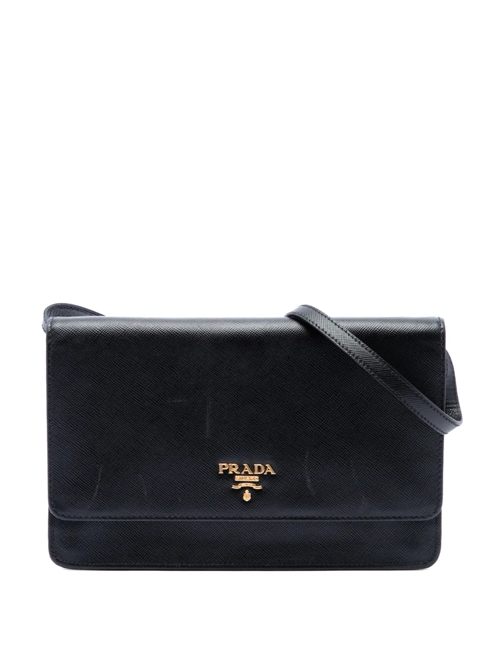 Prada Pre-Owned 2010-2026 Saffiano Wallet on Strap crossbody bag - Schwarz