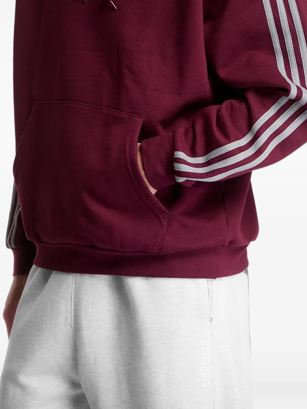 adidas Adicolor Classics 3-Stripes logo-embroidered hoodie Rood