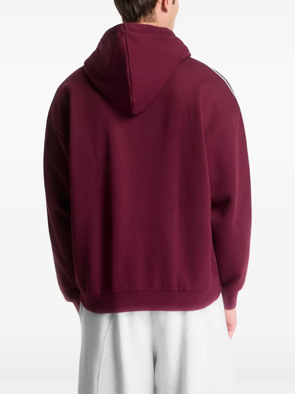 adidas Adicolor Classics 3-Stripes logo-embroidered hoodie Rood