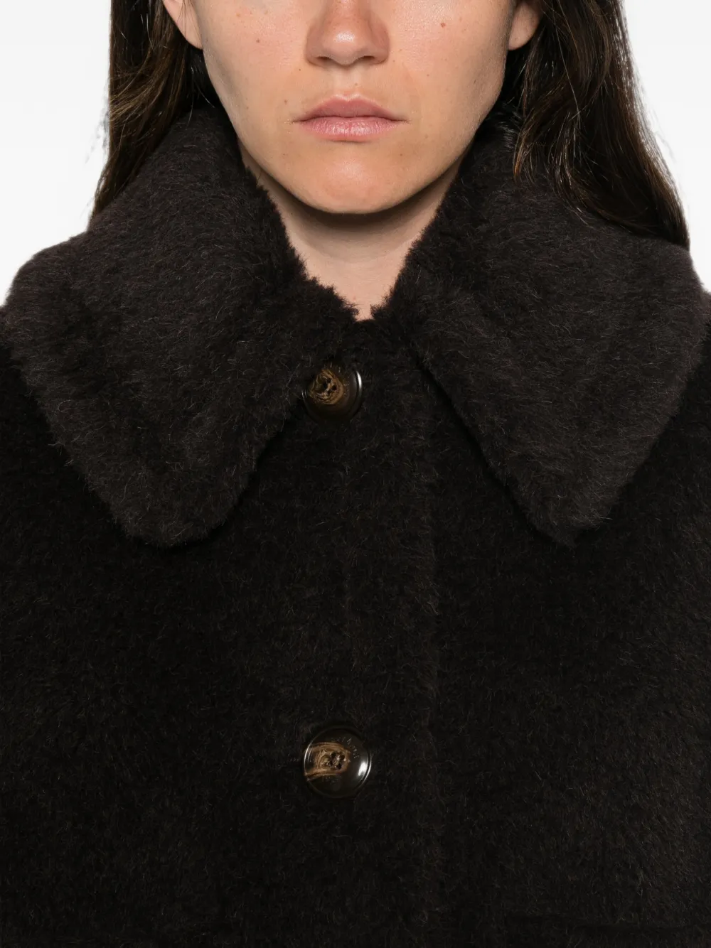 Max Mara Button-up cape Bruin