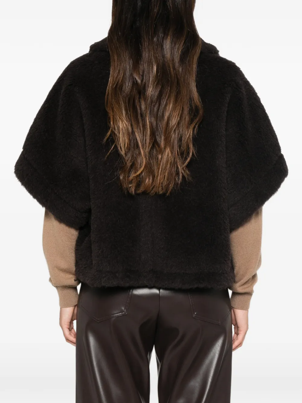 Max Mara Button-up cape Bruin