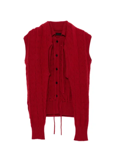 ALAINPAUL Cardigan aus Pointelle-Strick in Trompe-l'œil-Optik