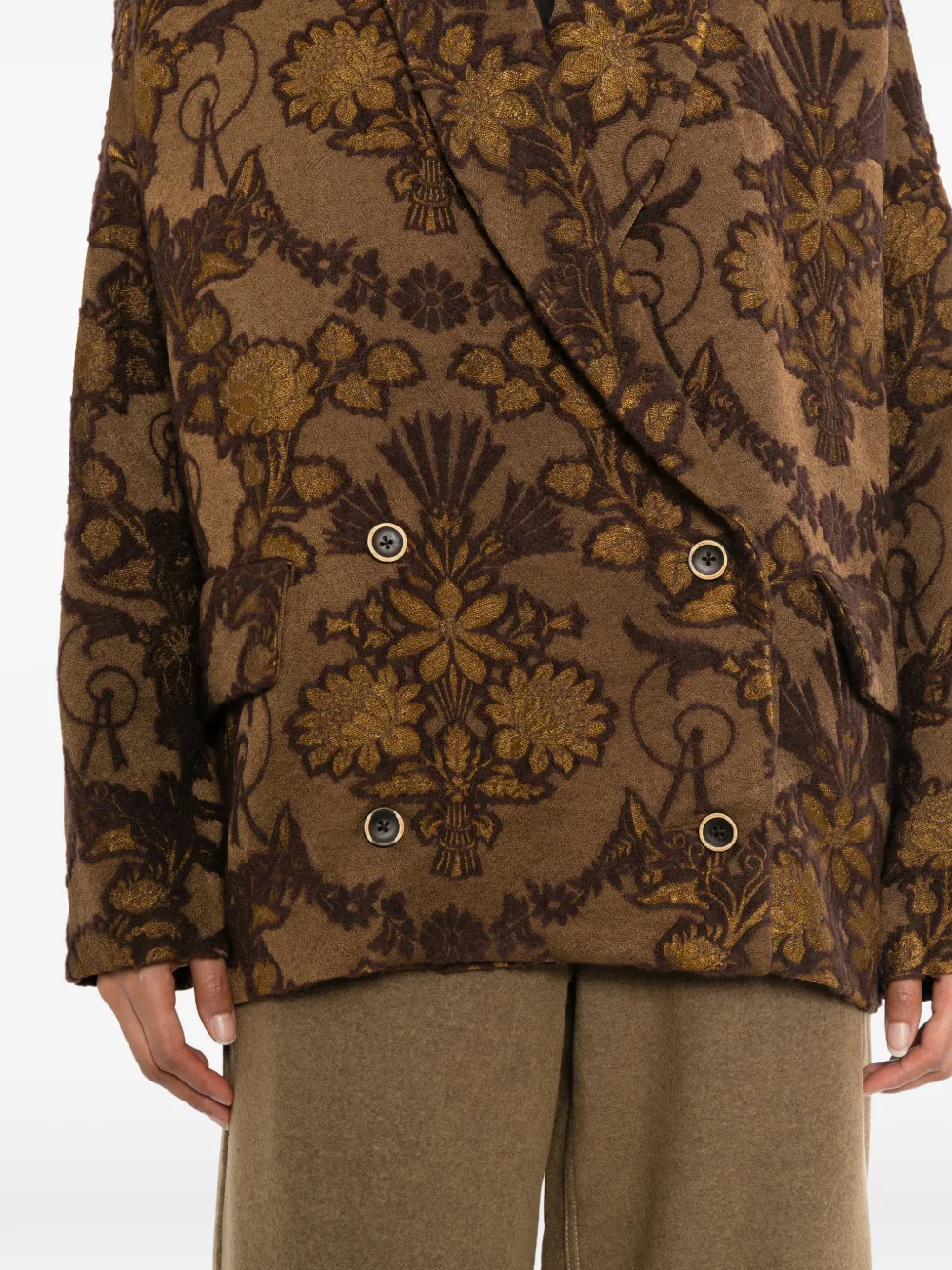 Uma Wang floral-jacquard jacket Bruin
