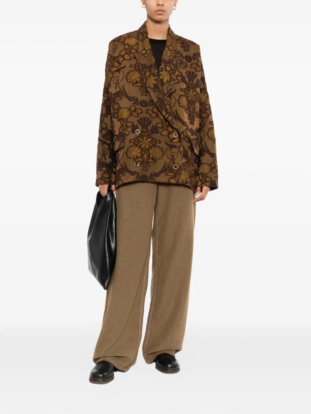 Uma Wang floral-jacquard jacket Bruin