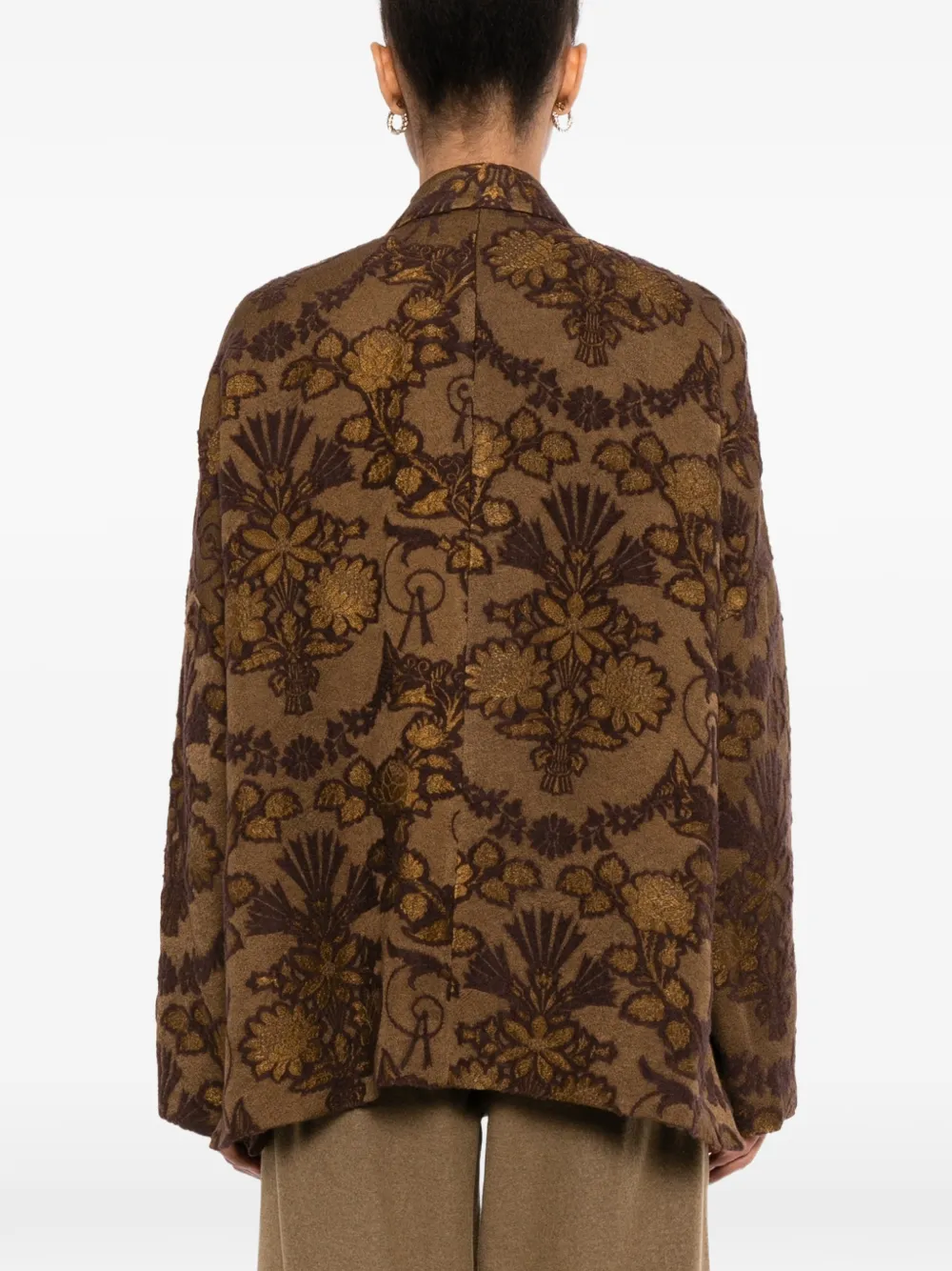 Uma Wang floral-jacquard jacket Bruin