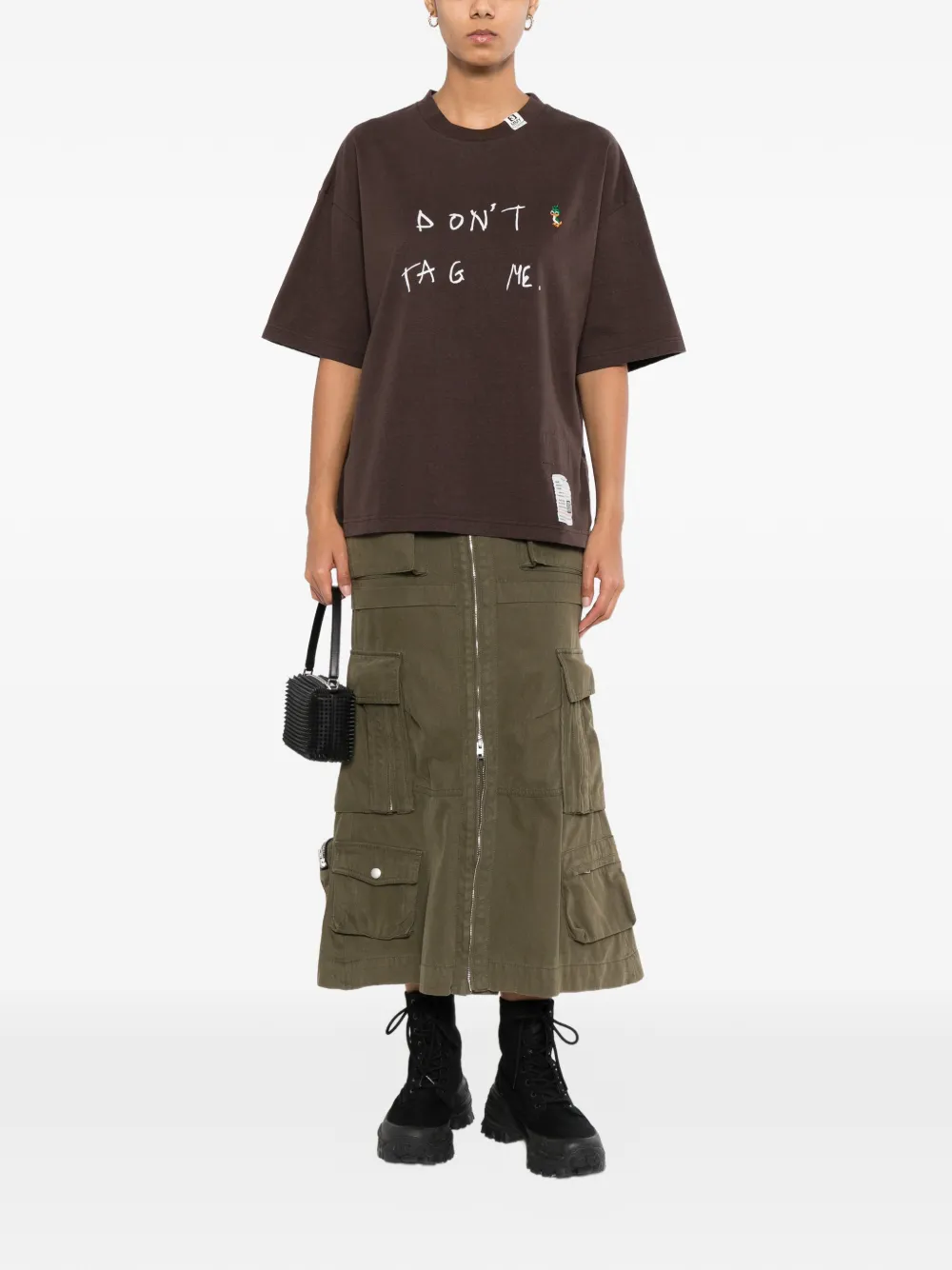 Maison MIHARA YASUHIRO T-shirt met tekst Bruin