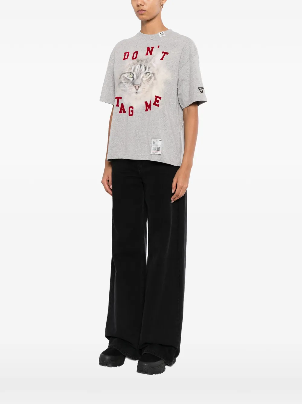 Maison MIHARA YASUHIRO cat-print T-shirt Grijs
