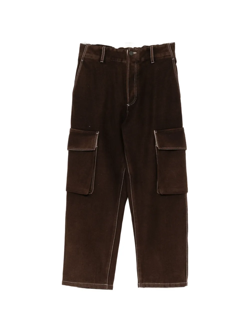 Uma Wang contrast-stitch cargo pants - Marrone