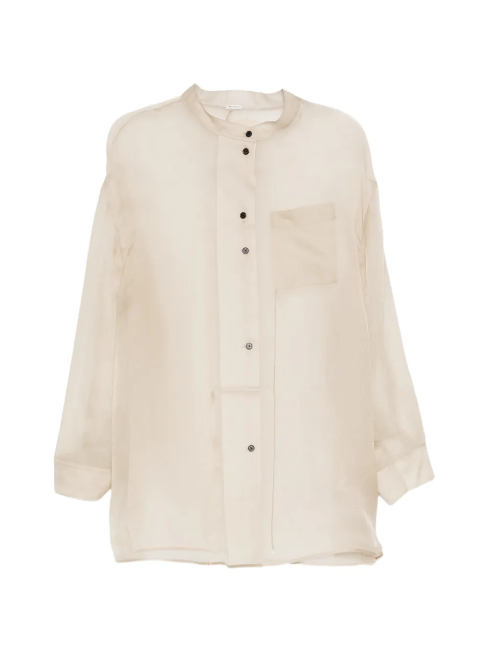 YEAREAST sheer panelled shirt - Neutrals