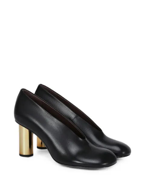POTAMY cylinder-heel leather pumps
