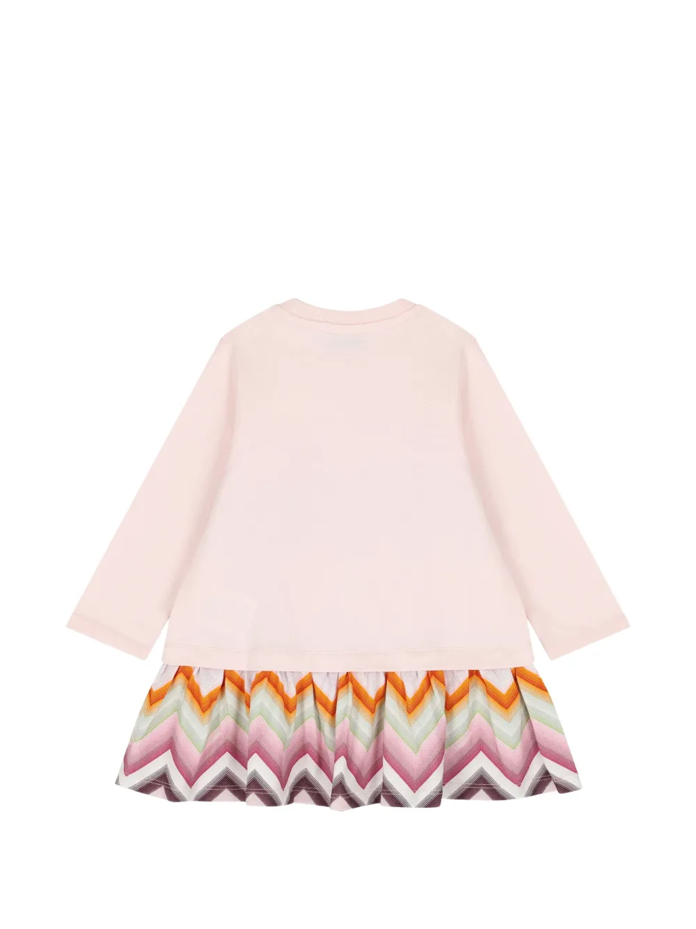 Missoni Kids Jurk met zigzagprint en lange mouwen Roze