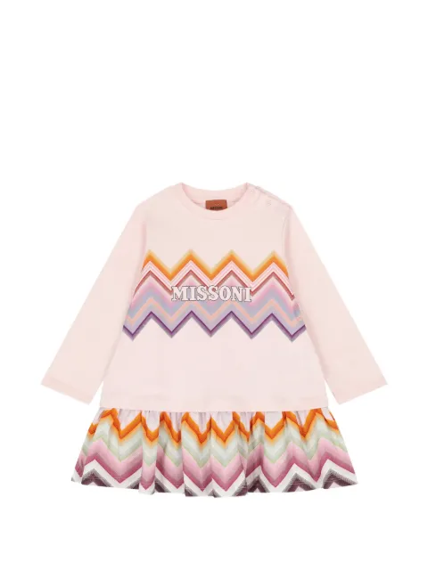 Missoni Kids vestido con estampado en zigzag
