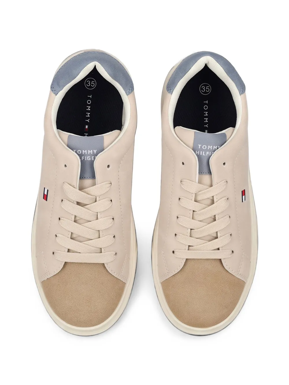 Tommy Hilfiger Junior logo-patch panelled sneakers Beige