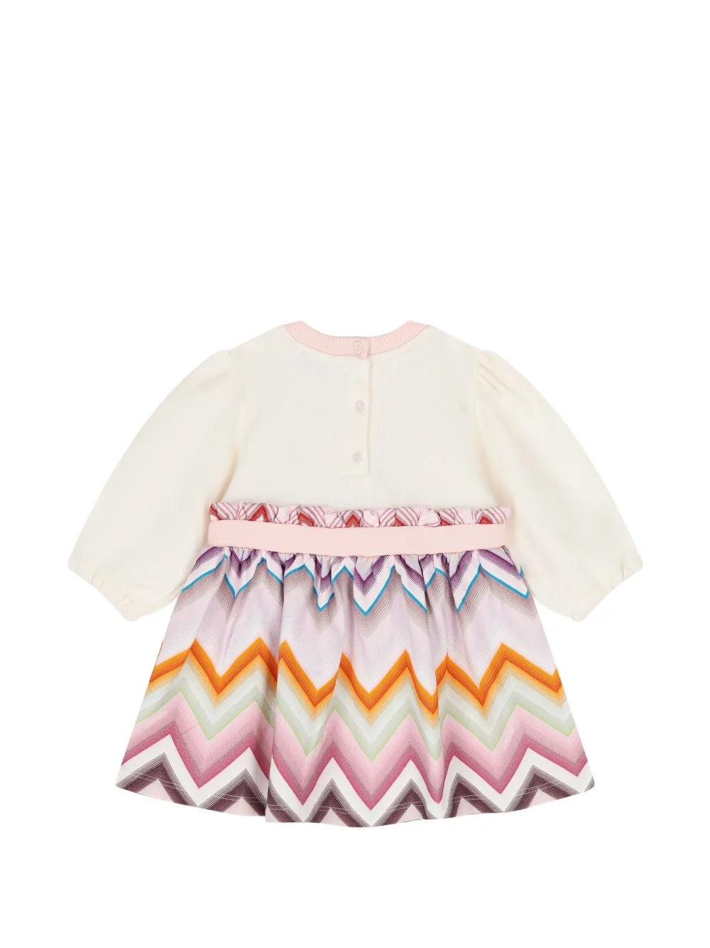 Missoni Kids zigzag-print bow-detail dress Beige
