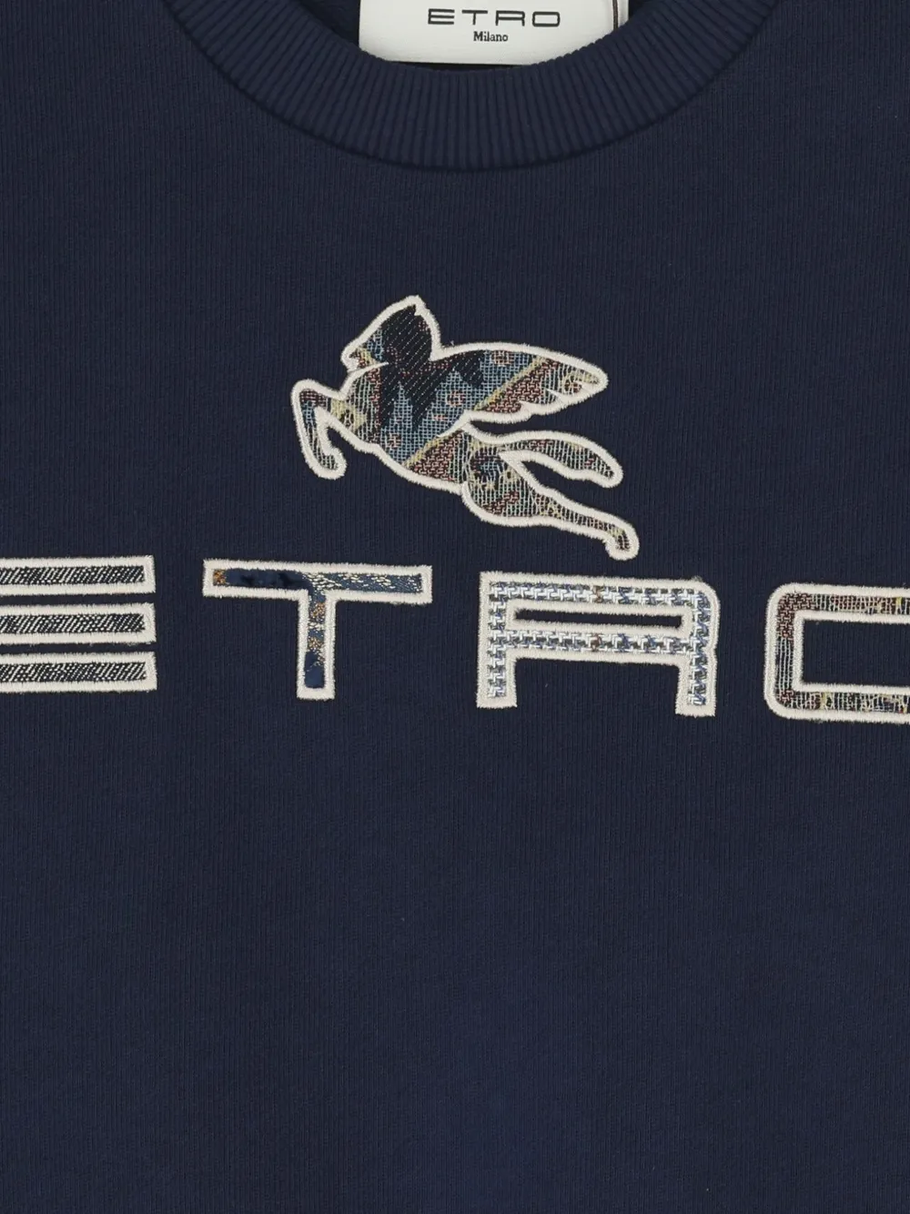 ETRO KIDS Pegaso sweater met geborduurd logo Blauw
