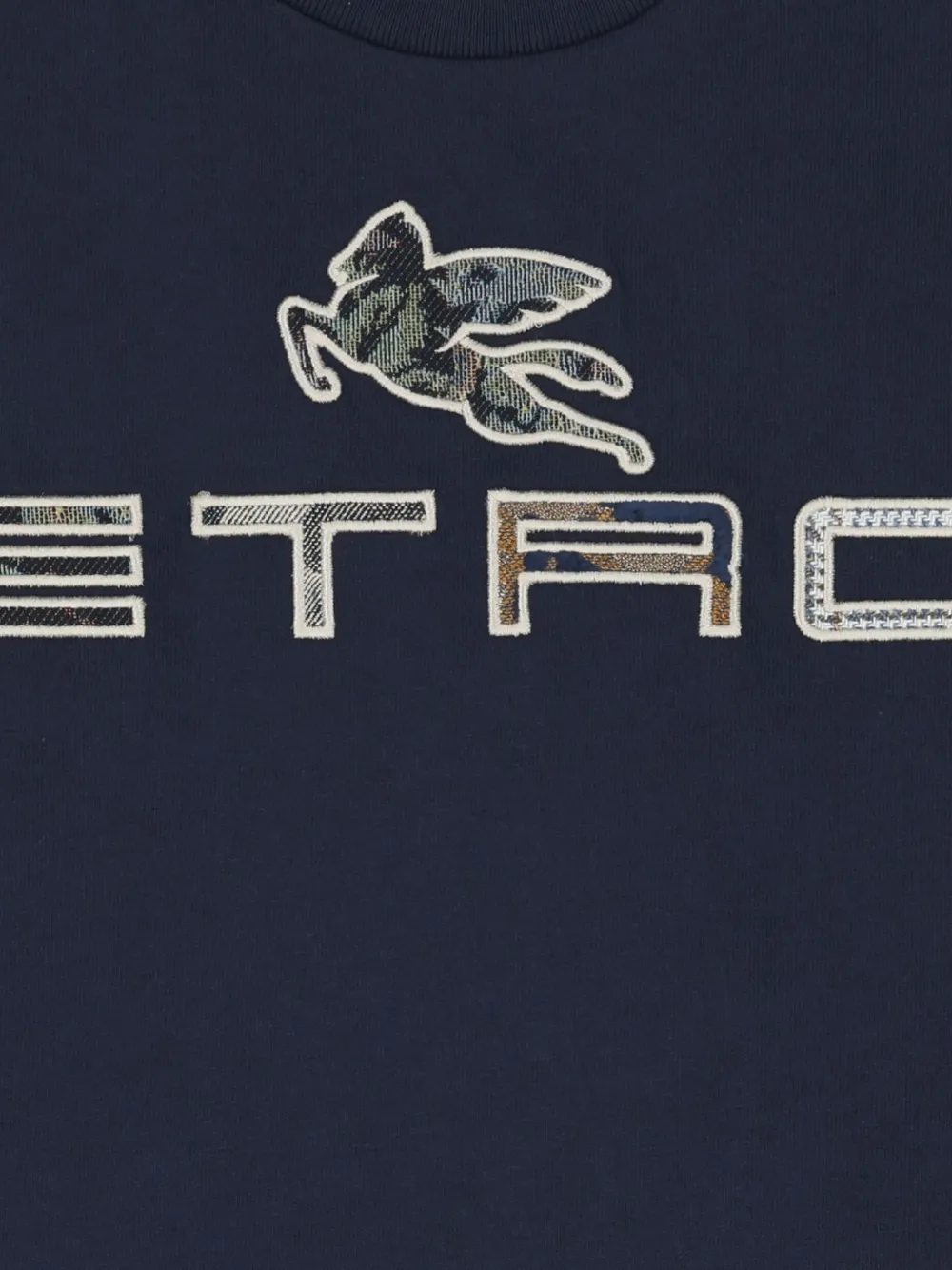 ETRO KIDS Pegaso T-shirt met logopatch Blauw