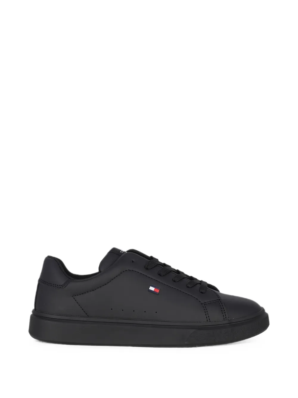Tommy Hilfiger Junior logo-patch lace-up sneakers Zwart