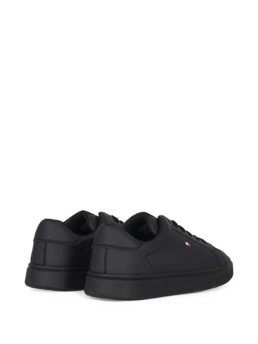 Tommy Hilfiger Junior logo-patch lace-up sneakers Zwart