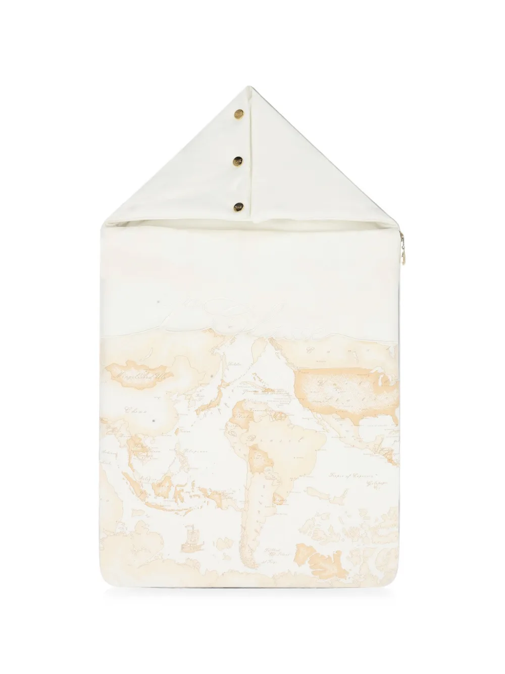 Alviero Martini Kids Geo Map-print sleeping bag - Bianco