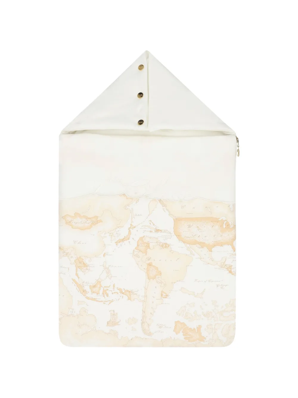 Alviero Martini Kids Geo Map-print sleeping bag - Bianco