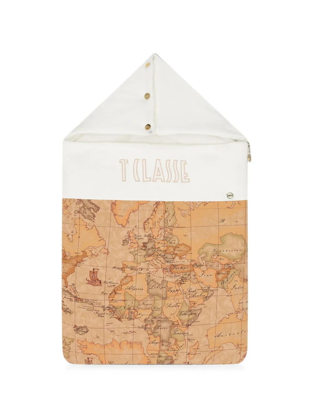 Alviero Martini Kids Geo map-print logo-embroidered sleep bag - Bianco