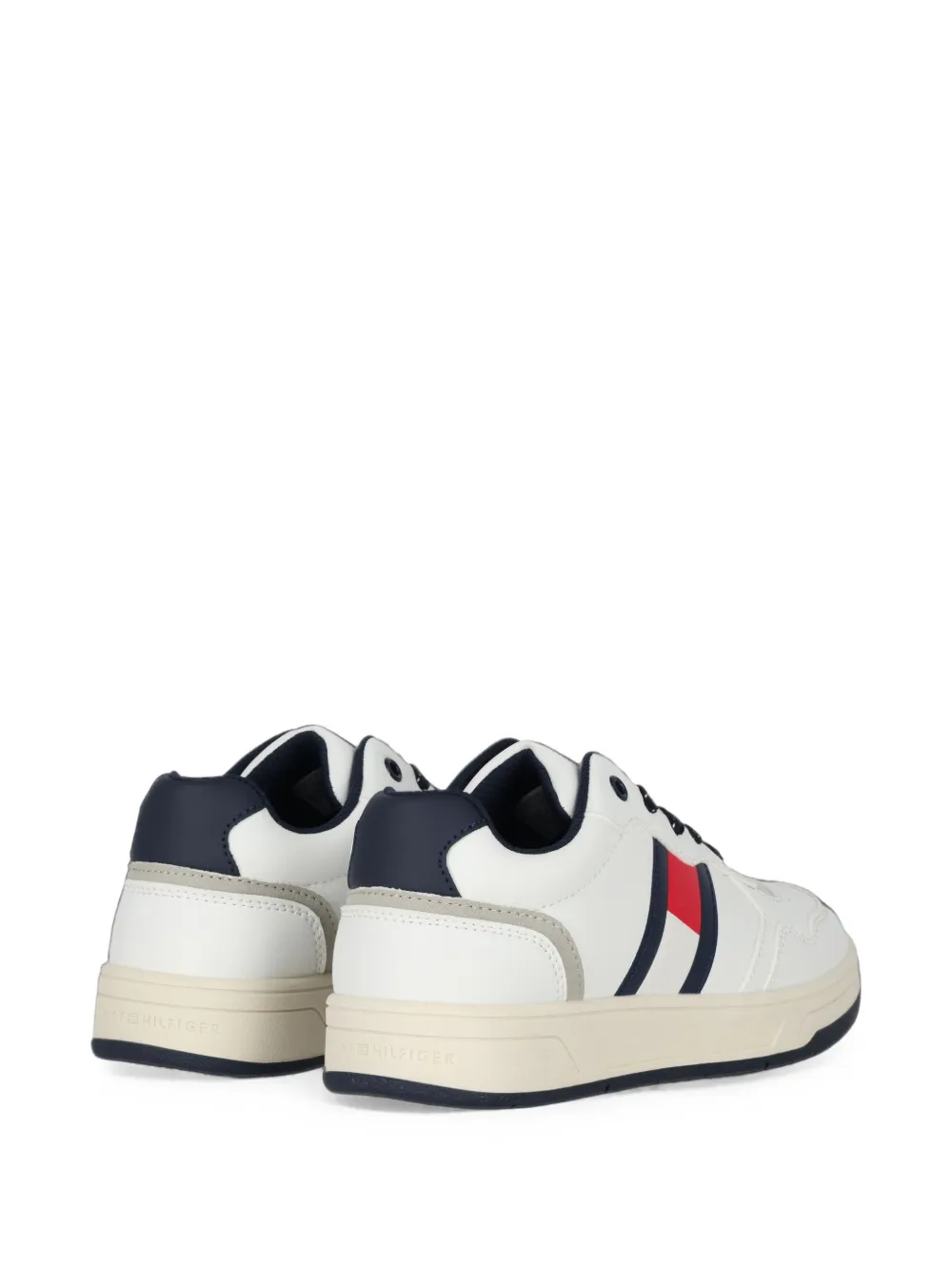 Tommy Hilfiger Junior perforated logo-patch sneakers Wit