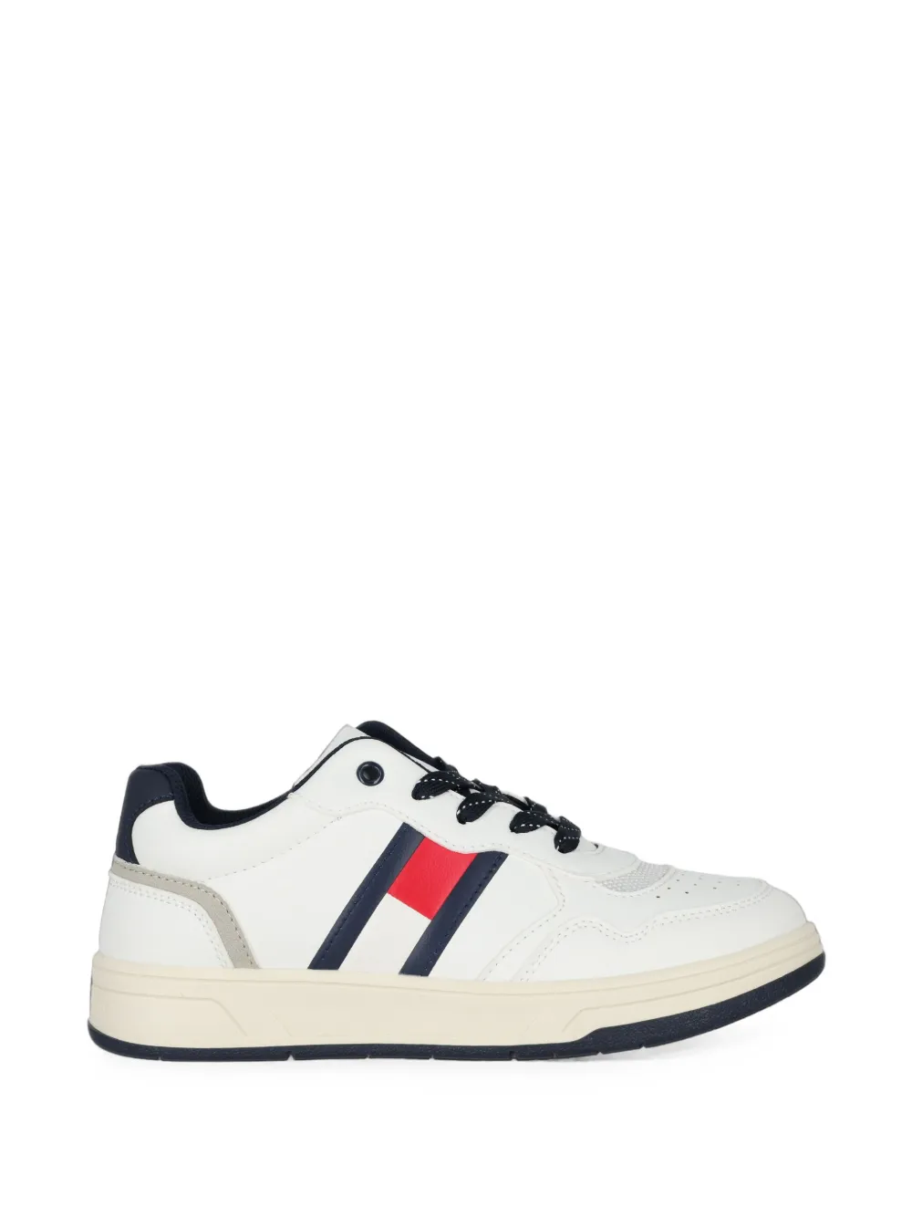 Tommy Hilfiger Junior perforated logo-patch sneakers Wit