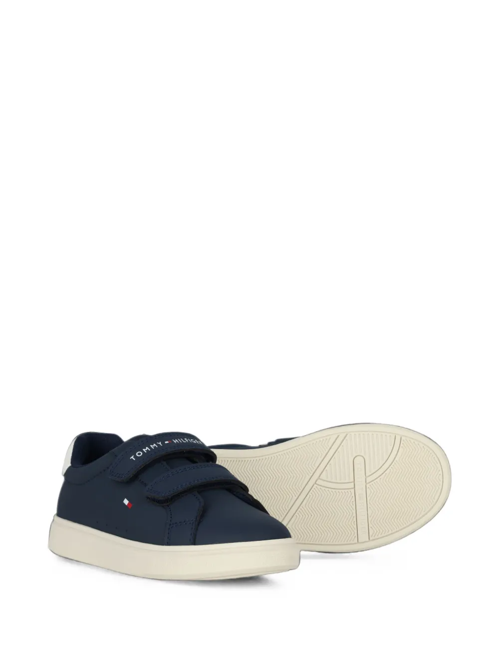 Tommy Hilfiger Junior touch-strap sneakers Blauw