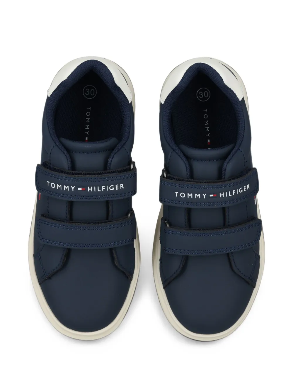 Tommy Hilfiger Junior touch-strap sneakers Blauw