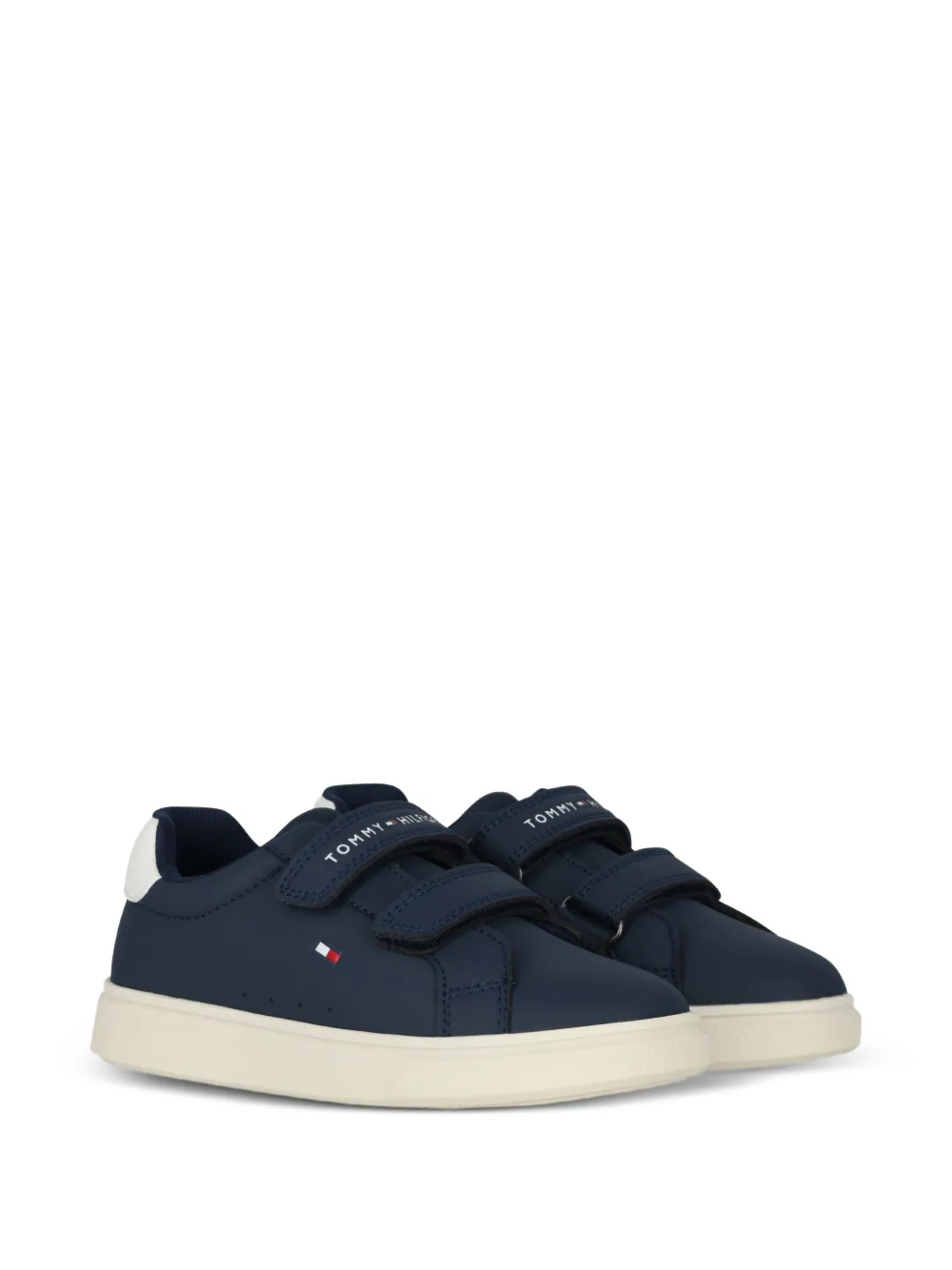 Tommy Hilfiger Junior touch-strap sneakers Blauw