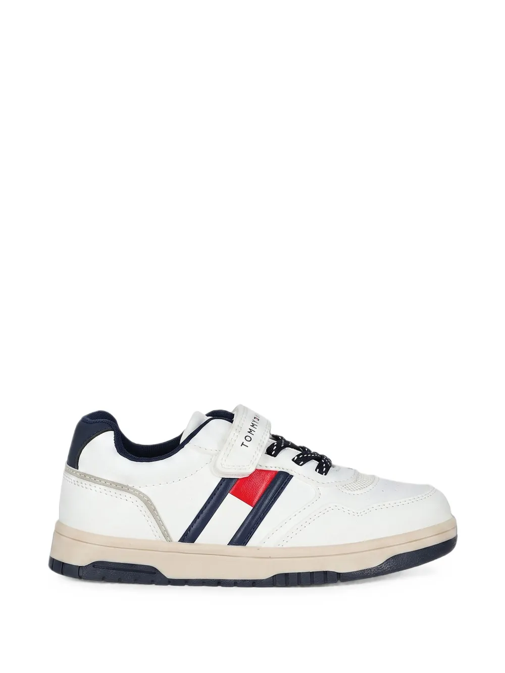 Tommy Hilfiger Junior touch-strap Flag-detail sneakers Wit