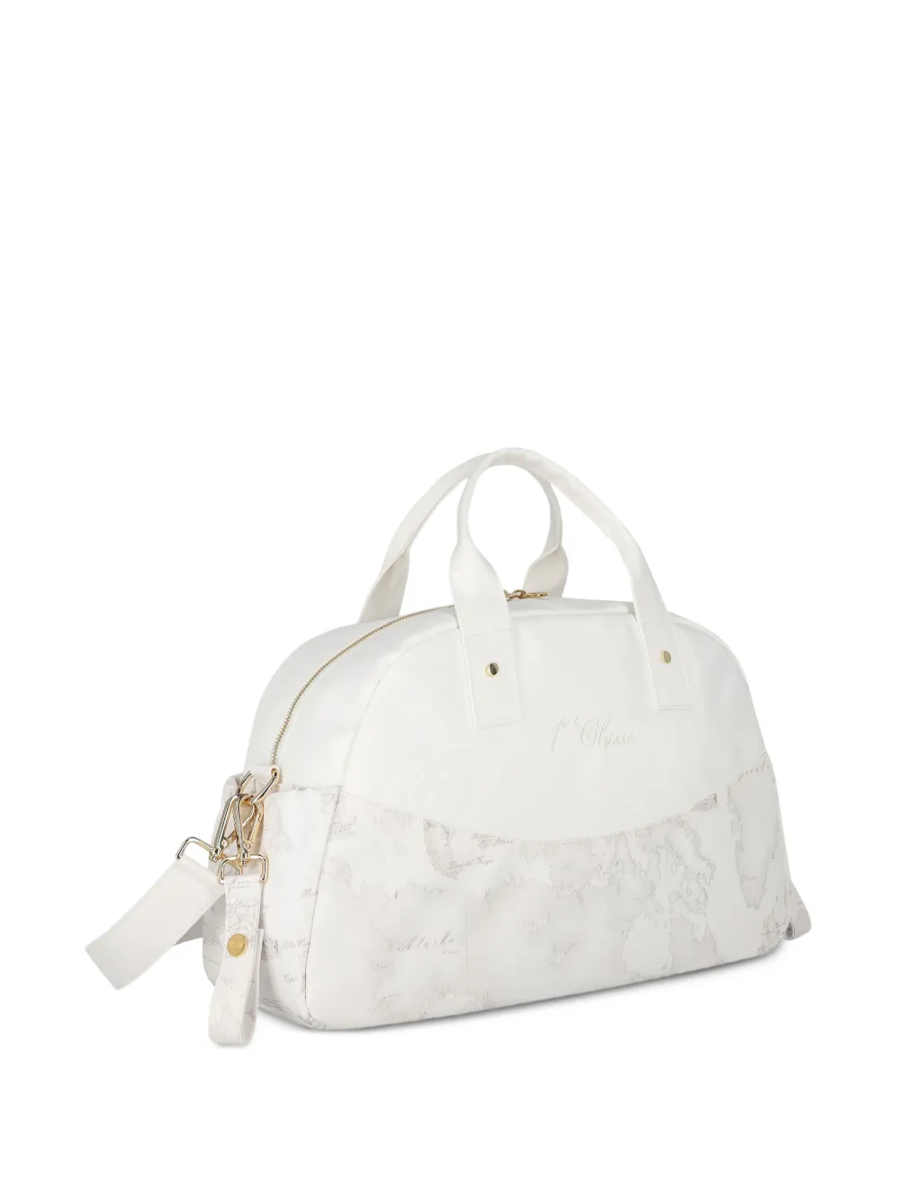 Alviero Martini Kids Geo White luiertas met kaartprint Wit