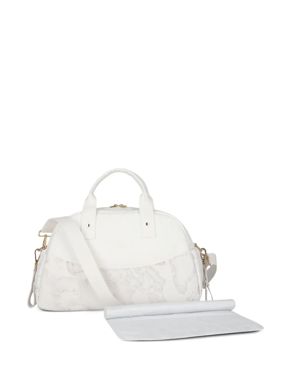 Alviero Martini Kids Geo White luiertas met kaartprint Wit