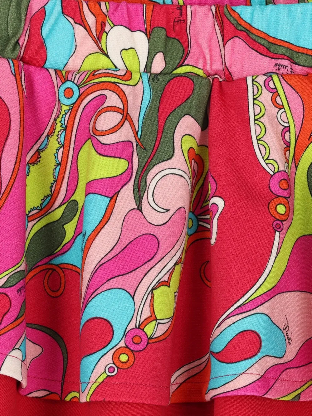 PUCCI Junior Gelaagde rok met Marmo-print Rood