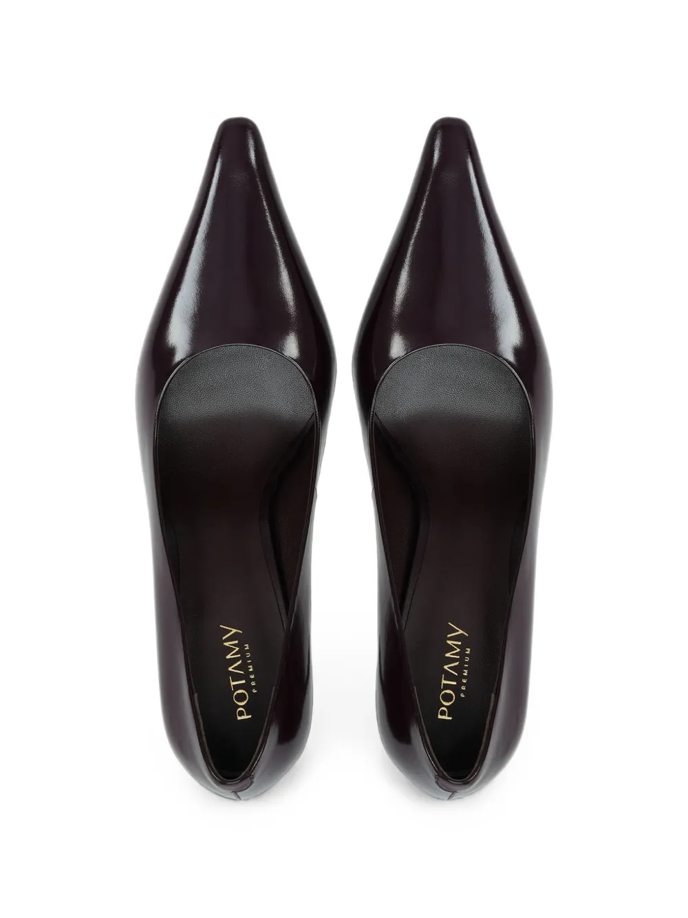 POTAMY pointed-toe leather pumps Paars