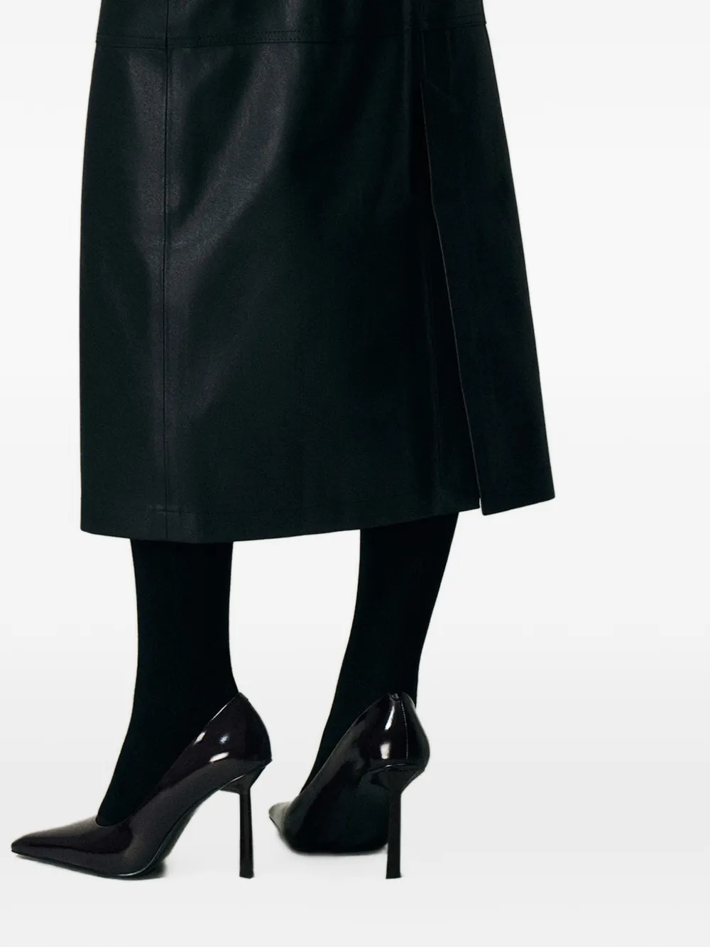 POTAMY pointed-toe leather pumps Paars