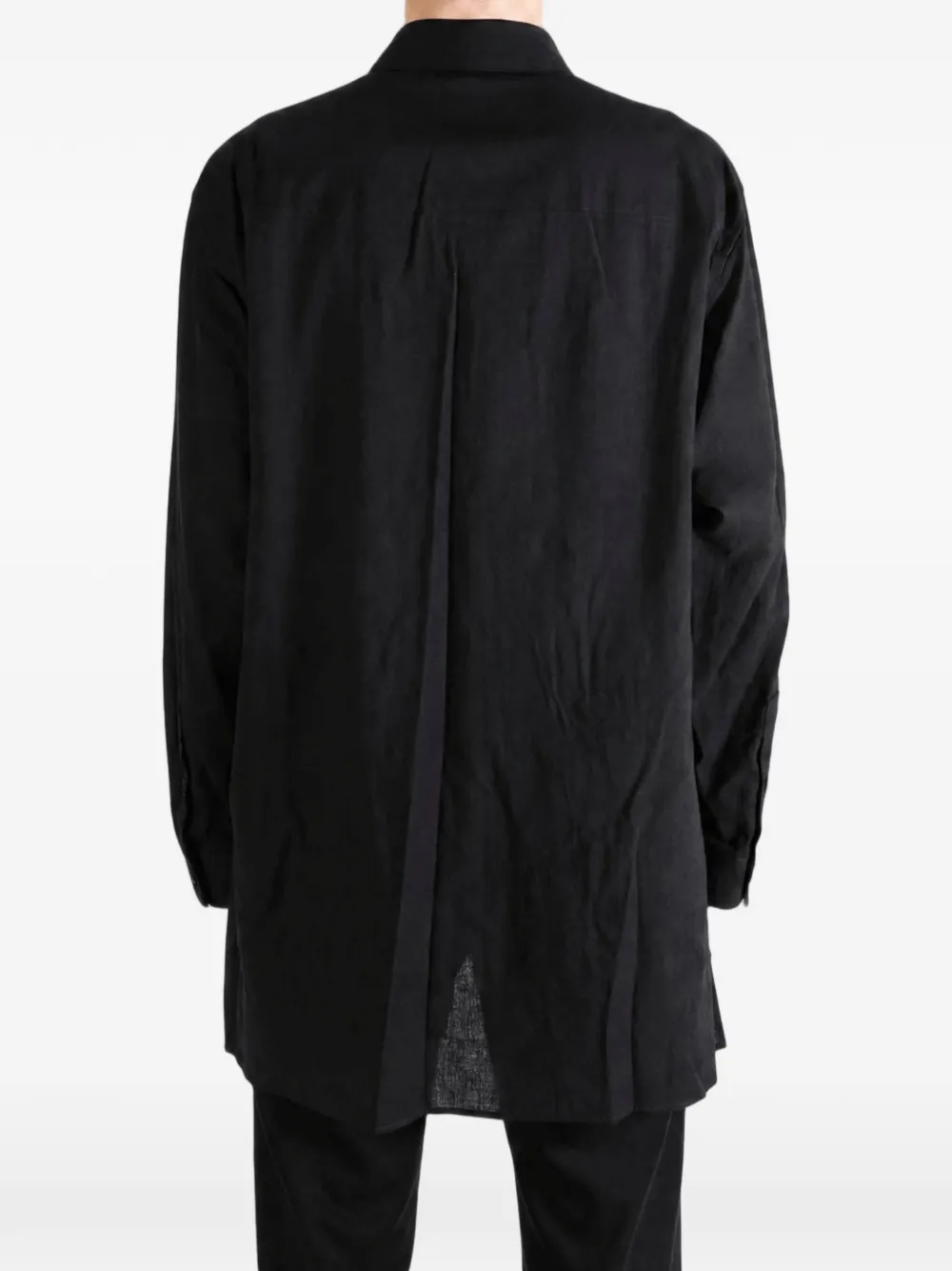Yohji Yamamoto Button-up shirtjack met borstzak Zwart