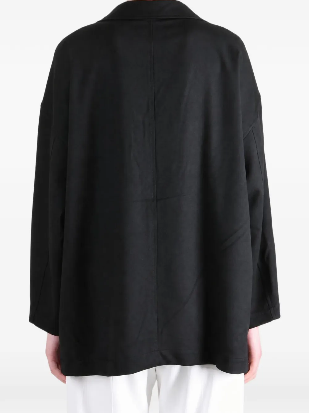 Y-3 Chore Oversized Logo-patch Coat In Black