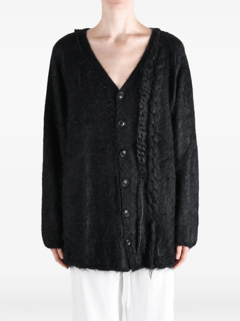 Y's Kabelgebreid vest Zwart