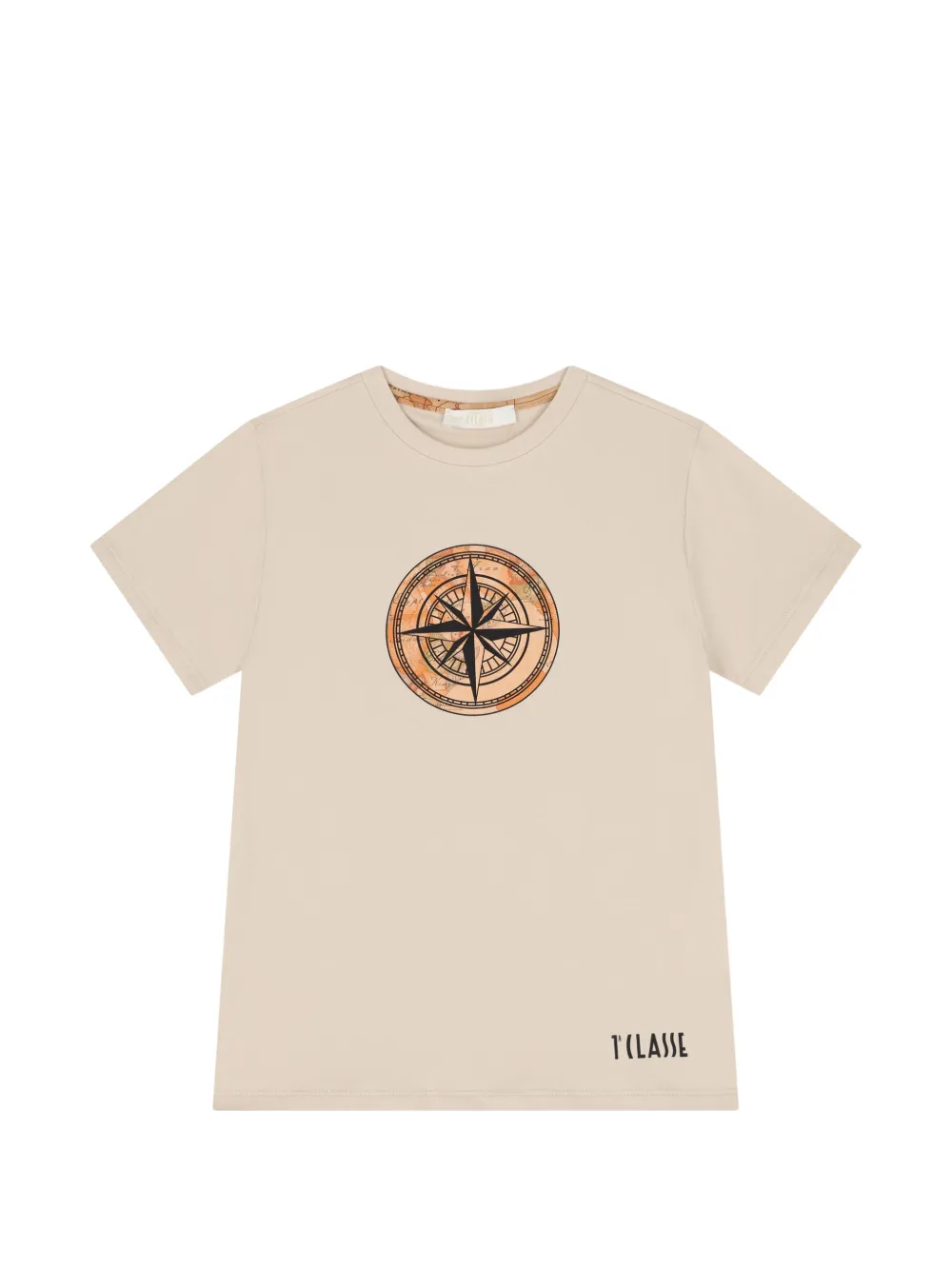 Alviero Martini Kids T-shirt con stampa Compass - Toni neutri