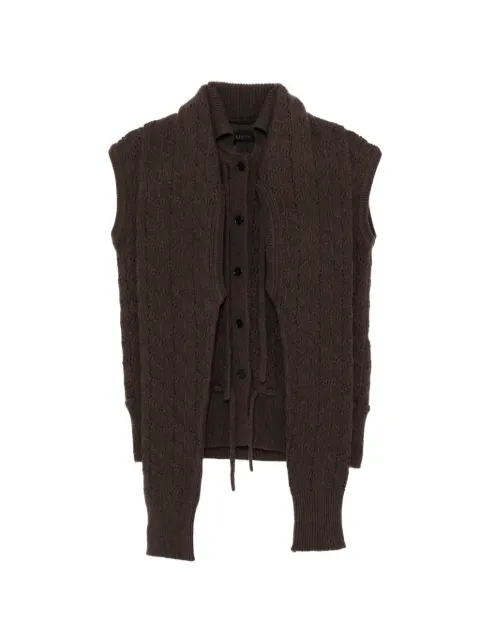 ALAINPAUL pointelle-knit trompe-l'oeil cardigan